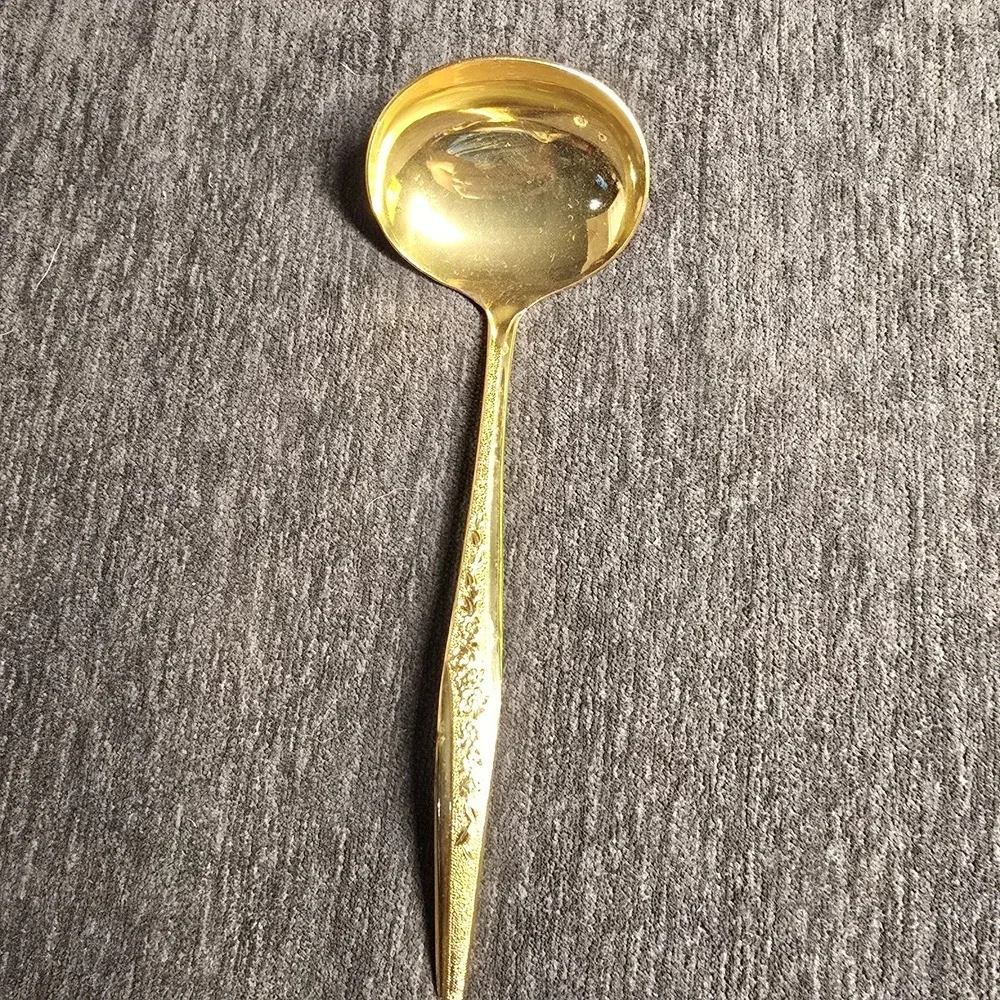 Vintage‎ JH Carlyle Golden Bouquet Gold Electroplate Gravy Ladle